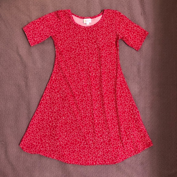 LuLaRoe Other - 🇺🇸LuLaRoe dress girls size 10 red with stars